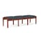 Lesro Lenox Wood 3 Seat Bench Wood Frame, Cherry, RS Night Sky Upholstery LW3001 - alternate 2